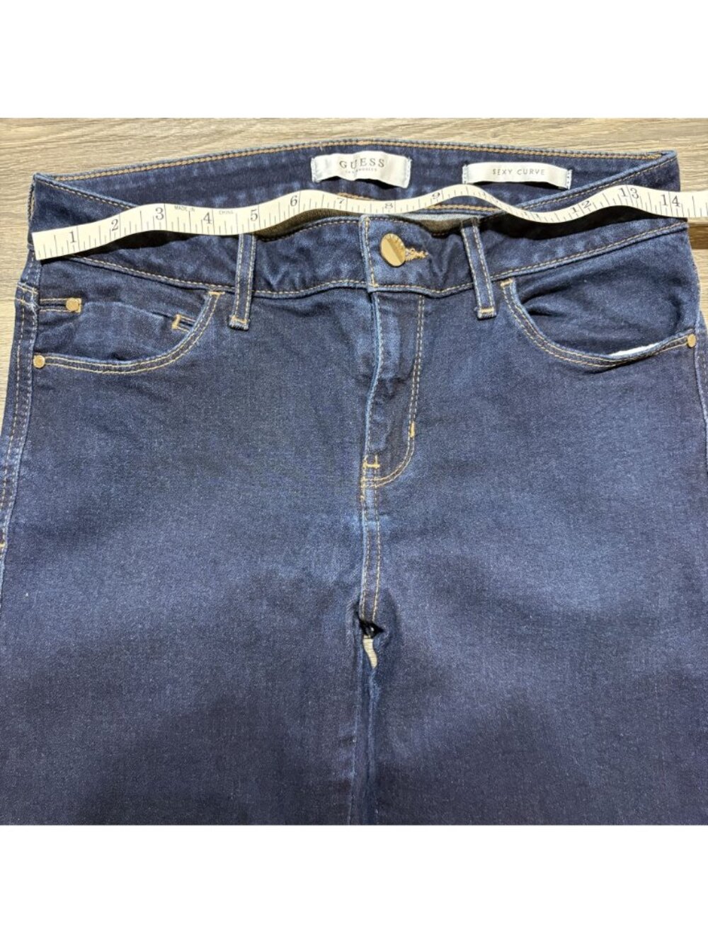 Guess Sexy Curve Dark Wash Skinny Jeans 29 Stretch Denim 5 Pocket Mid Rise - Picture 9 of 14